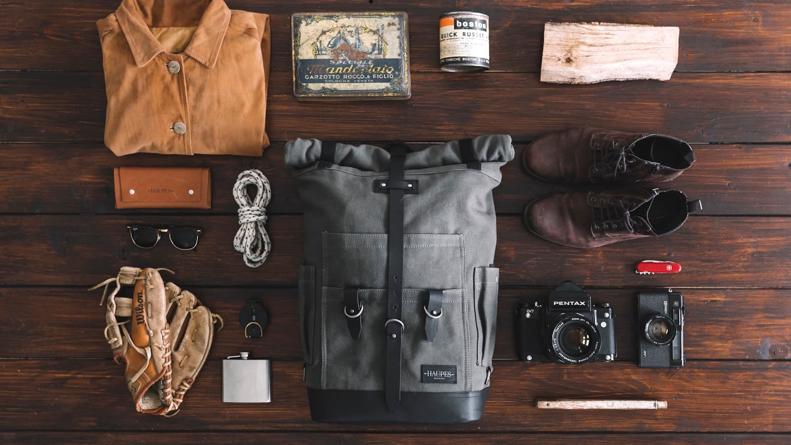 Product photography flatlay on neutral background