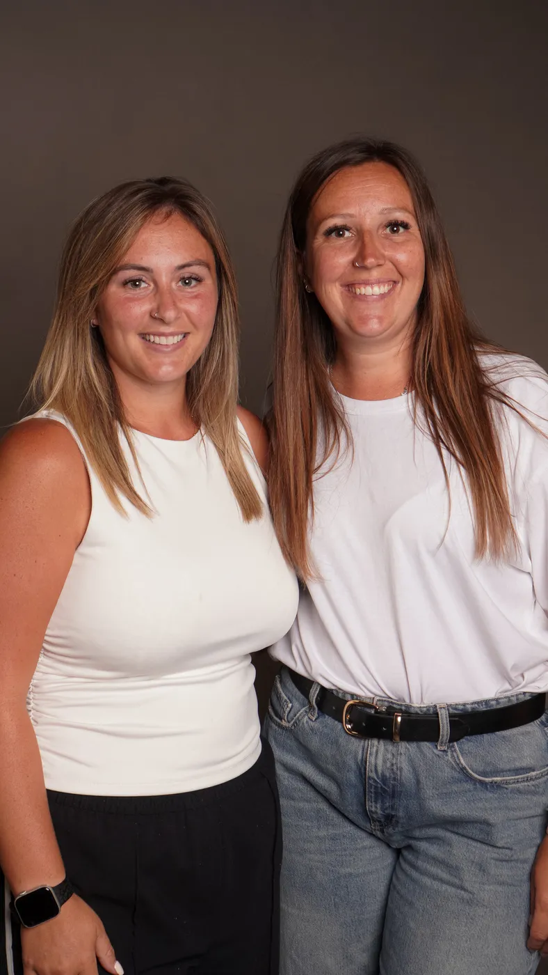 Two women photographed together in the studio